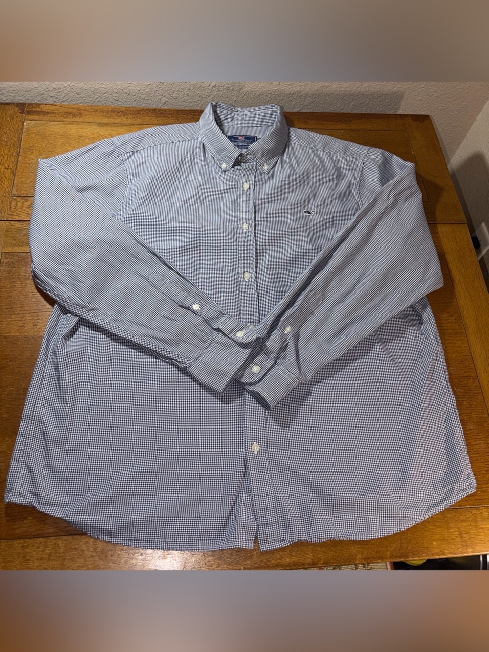 Vineyard Vines Light Blue & White Micro-Check Button-Down Shirt
